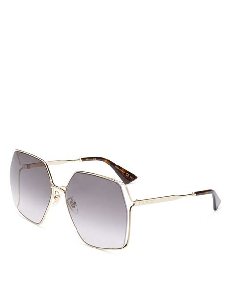 gucci 65mm geometric sunglasses|gucci 56mm round sunglasses.